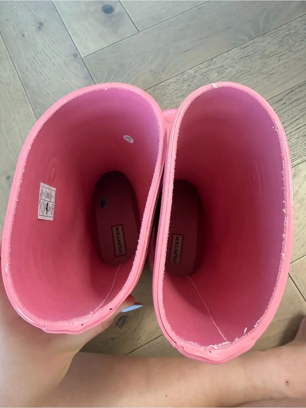 Hunter Pink Rain Boots with Knit Inserts
